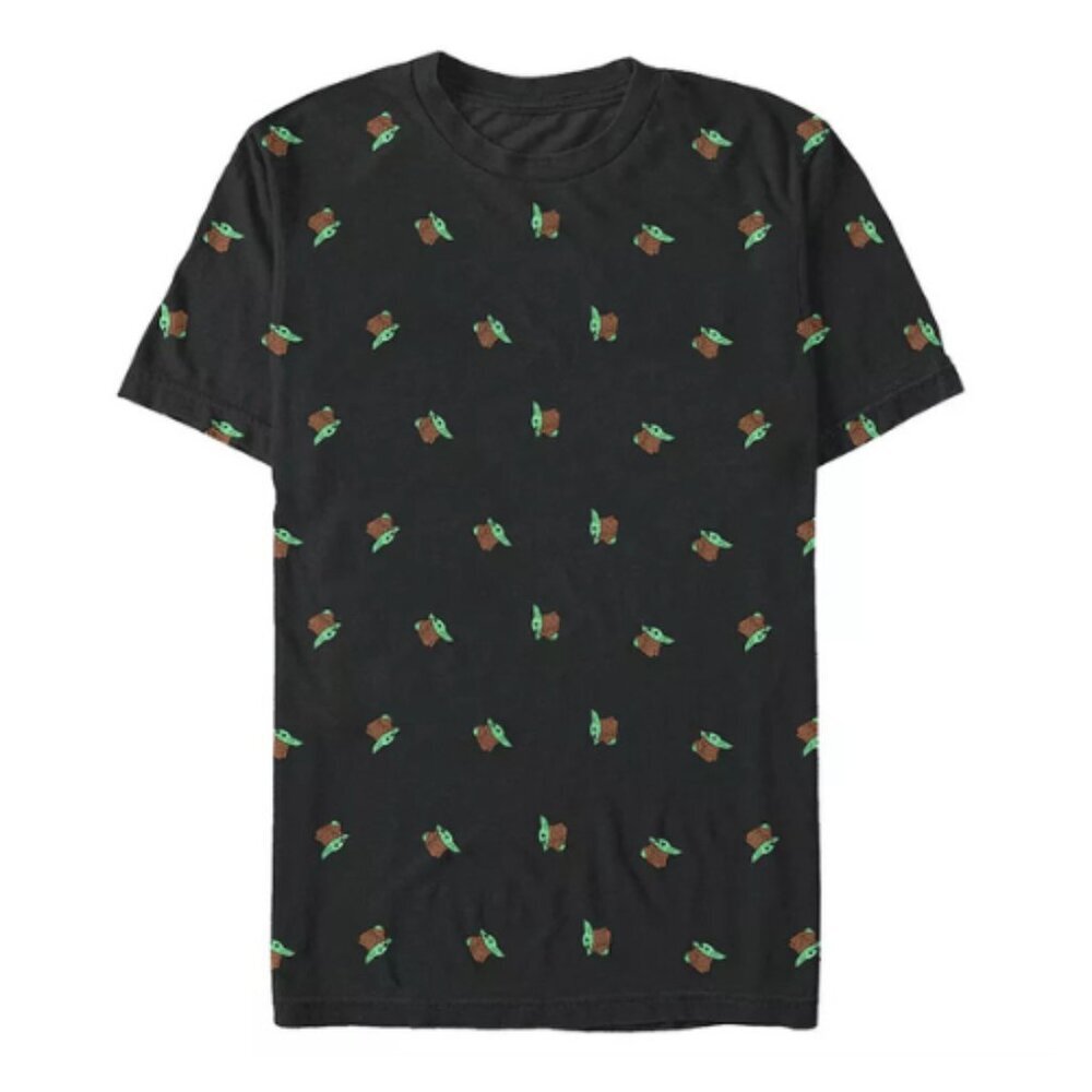 Men's The Mandalorian Baby Yoda Toss Print Graphic Tee Size Large